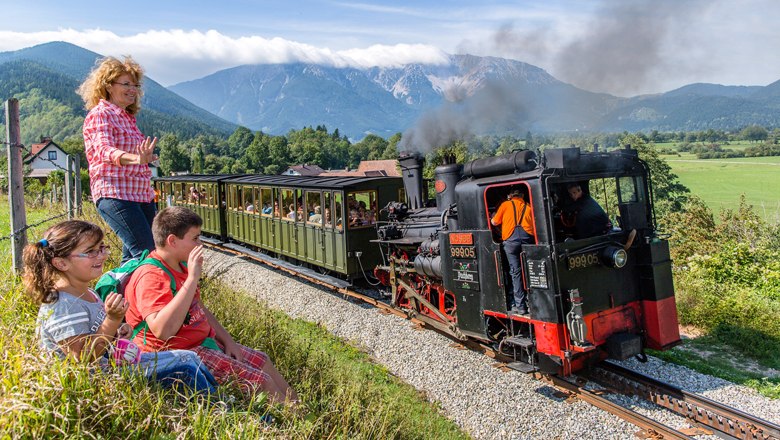 Der Nostalgie-Dampfzug auf dem Weg zum höchstgelegenen Bahnhof Österreichs., © NB/Zwickl