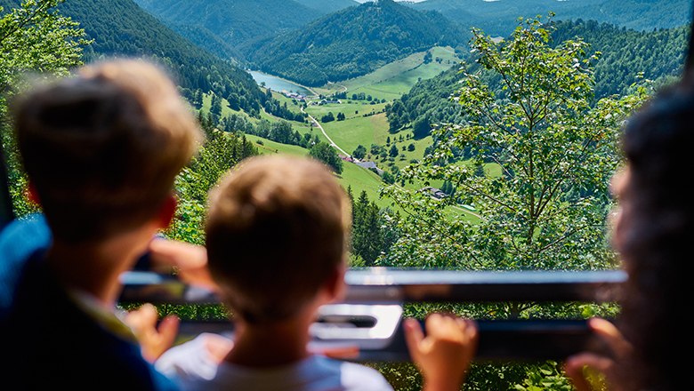 Genießen Sie die einzigartigen Ausblicke während der Bergfahrt., © NB/Wegerbauer